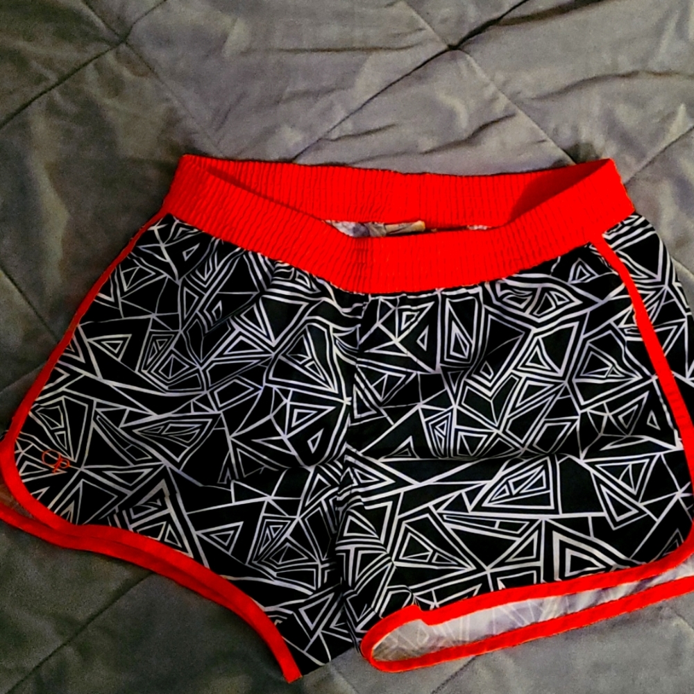 Op Black and White with Coral Trim Shorts